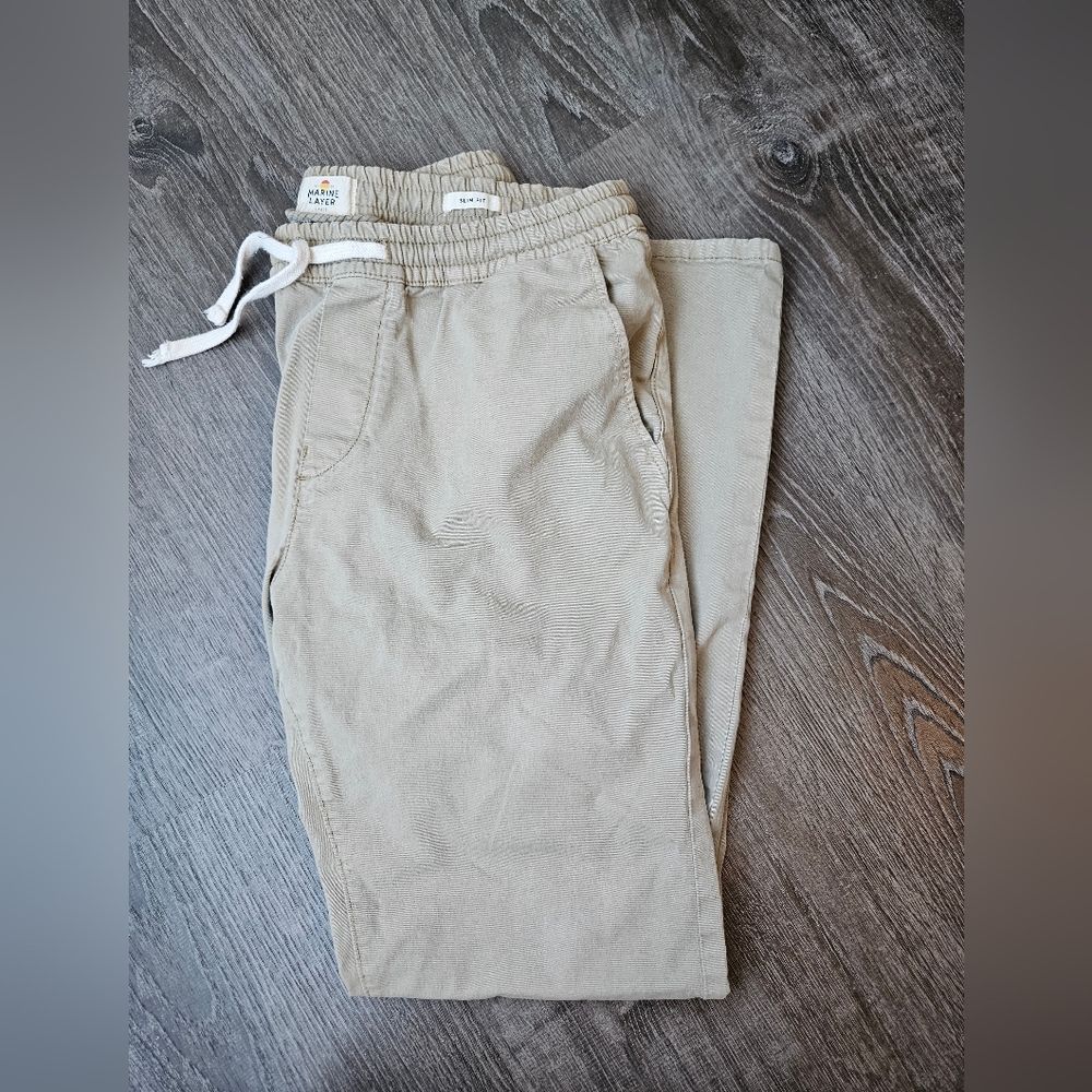 Marine Layer Saturday Slim Pant Light Taupe Large